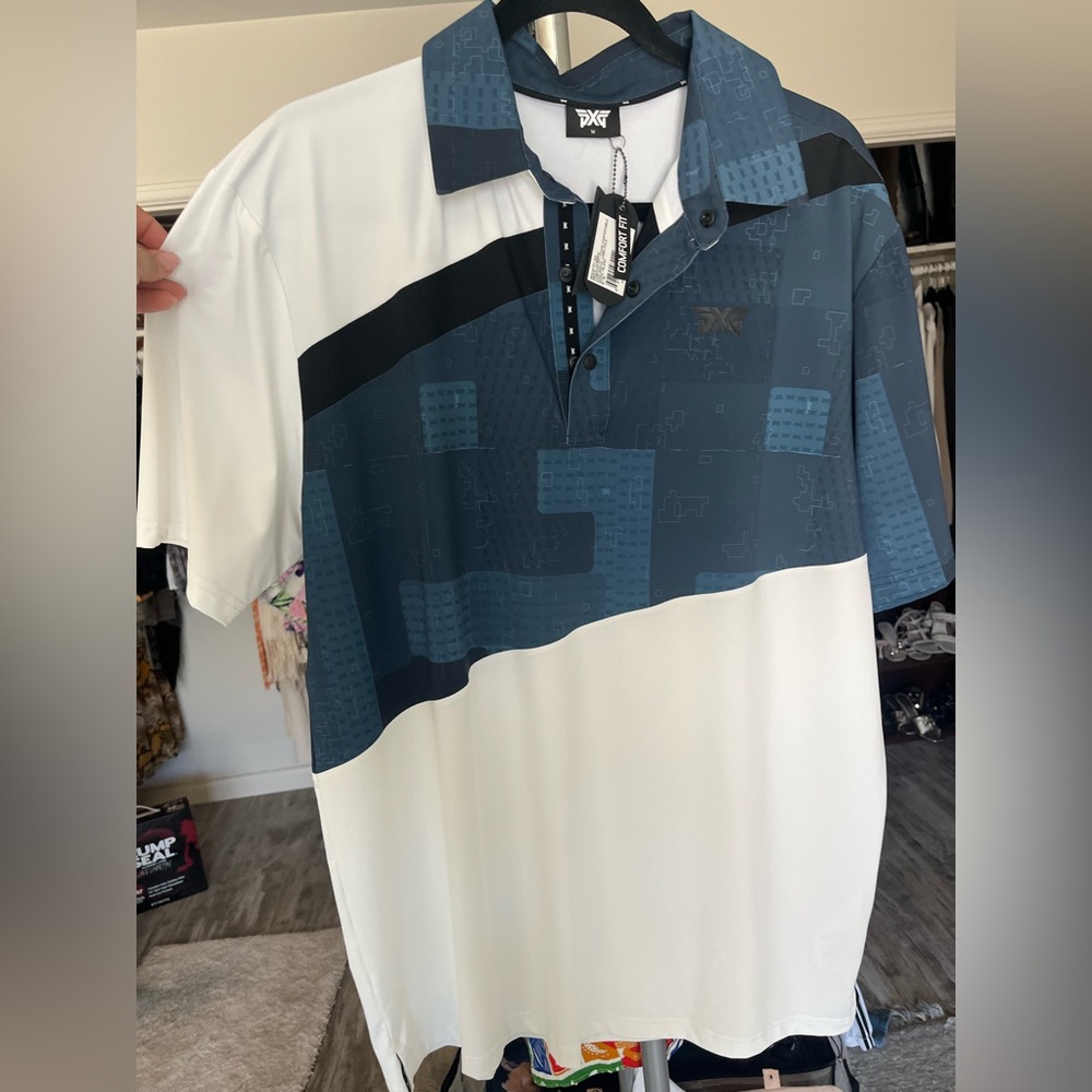 PXG men’s comfortfit grid digital polo- medium